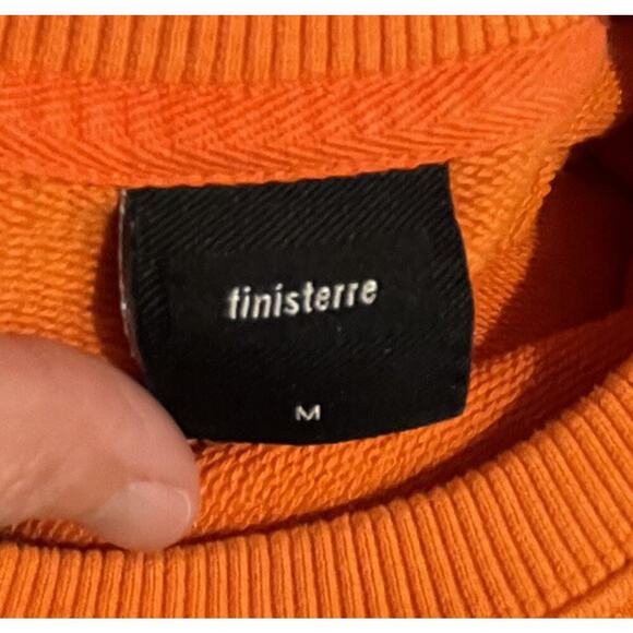 Tinisterre Mens Bright Orange Sweater Pullover Size Medium Comfy Sweatshirt - Picture 5 of 8